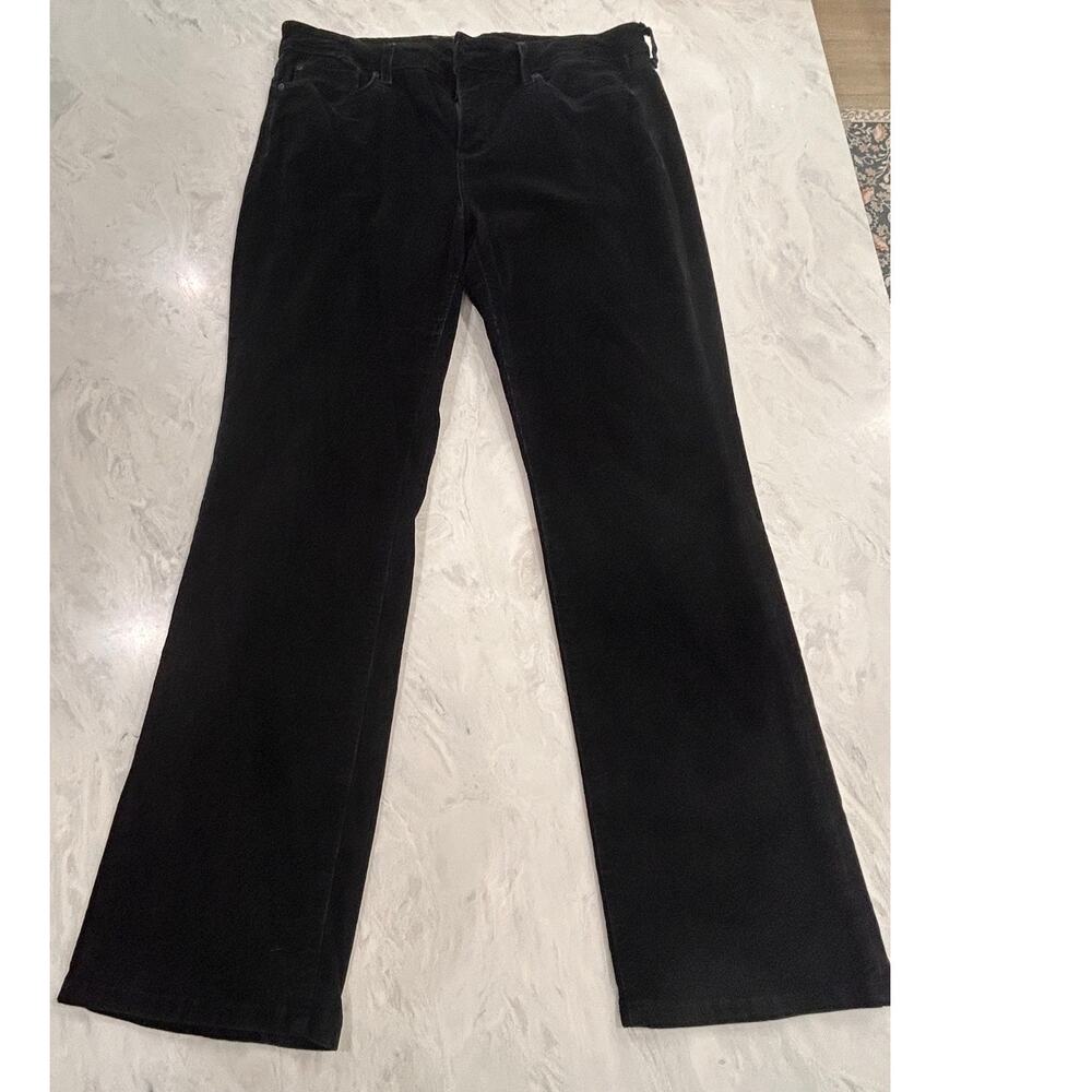 Black NYDJ corduroy pants low rise boot cut size 12 Petite - Picture 5 of 9